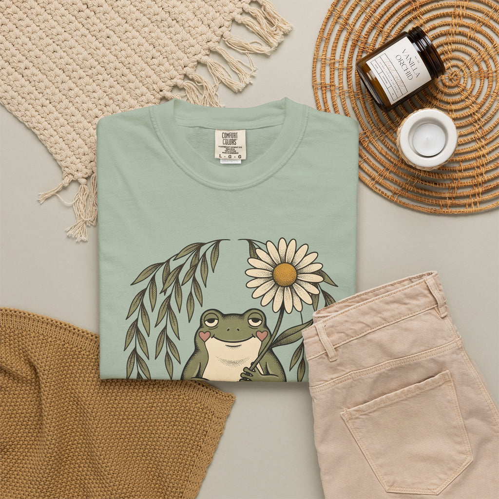 Frog Flower Cute Animal Gift Boho Toad T T-Shirt
