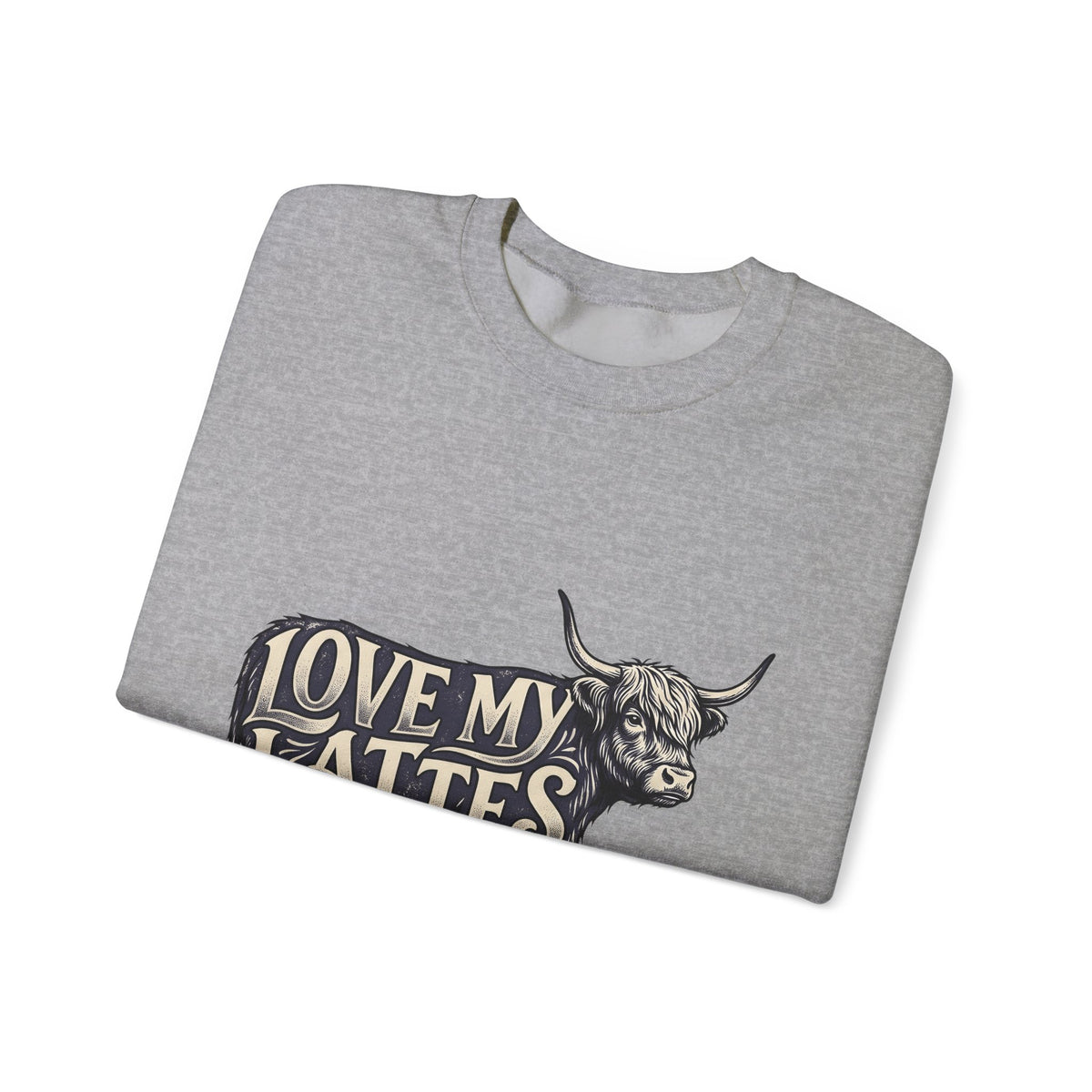 Fuzzy Cattle Sweatshirt Coffee Creatures Gift Women Classic Sweatshirt Cow Sweatshirt Coffee Fan Vintage Sweatshirt Animal Graphic Outline Latte Cup Sweatshirt