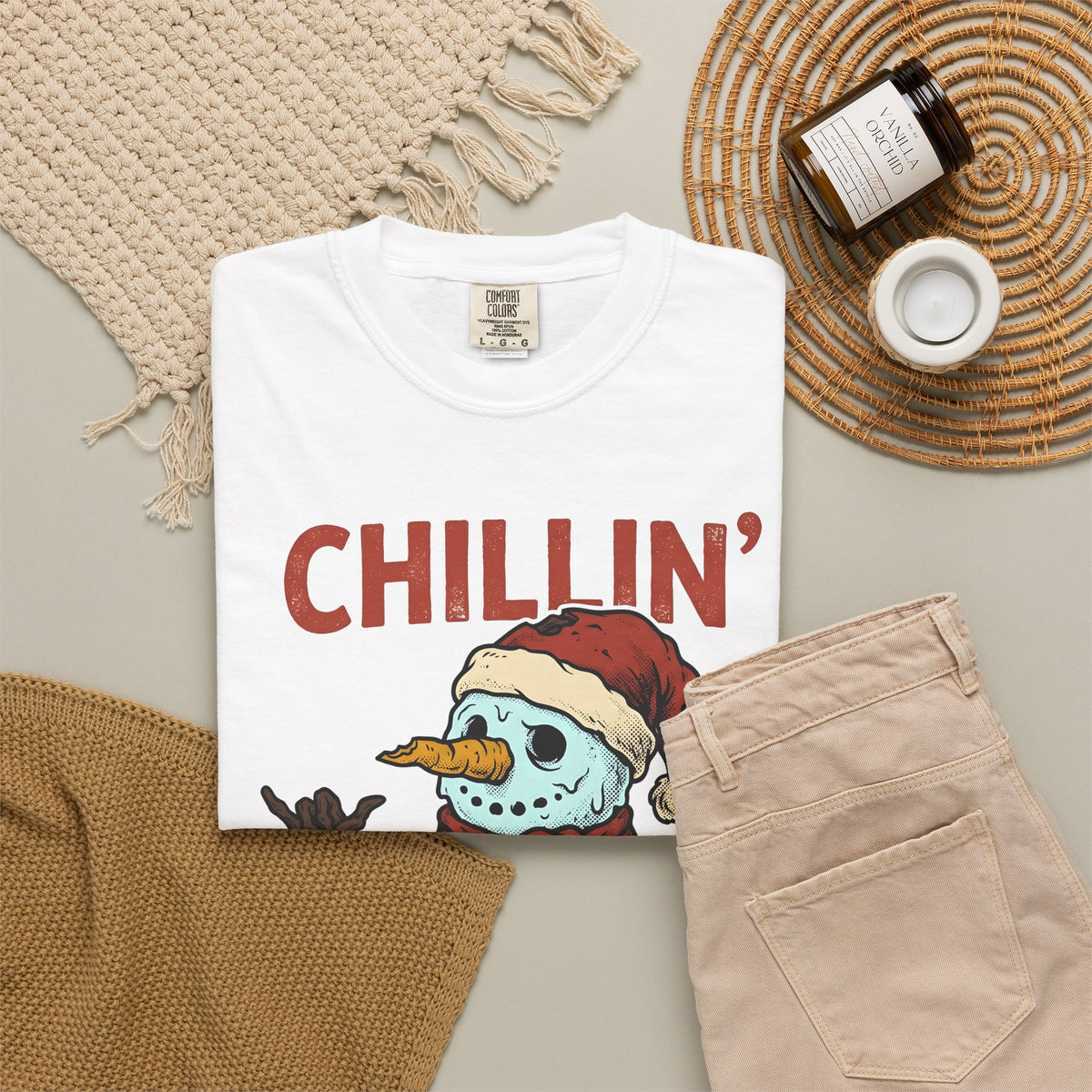 Skull Snowman T-Shirt Christmas Cold Gift Women Comic T-Shirt Skeleton Snowman T-Shirt Xmas Fan Cartoon T-Shirt Frosty Graphic Retro Christmas Hat