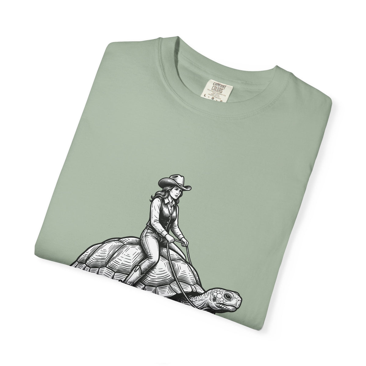 Cowgirl Riding Tortoise T-Shirt Cowgirl Western Gift Women Vintage T-Shirt Cowgirl Riding Turtle T-Shirt Rodeo Fan Retro T-Shirt Western Design