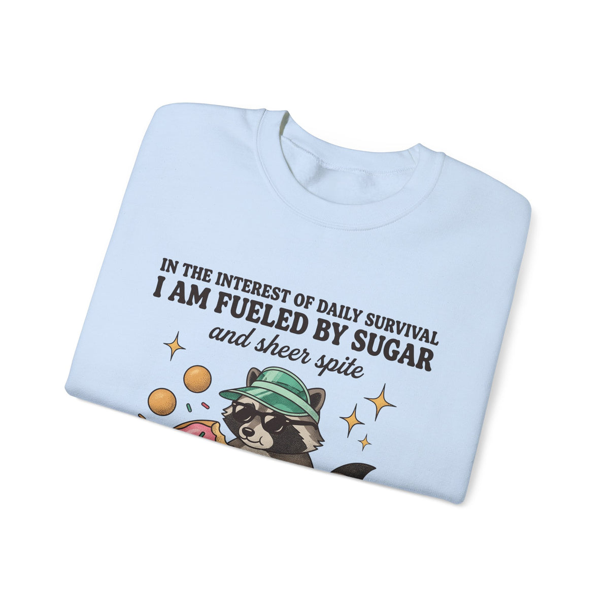 Raccoon Pastry Sweatshirt Desserts Wildlife Gift Women Comic Sweatshirt Pastry Chef Sweatshirt Sweets Fan Cartoon Sweatshirt Animal Graphic Vintage Candy Dots
