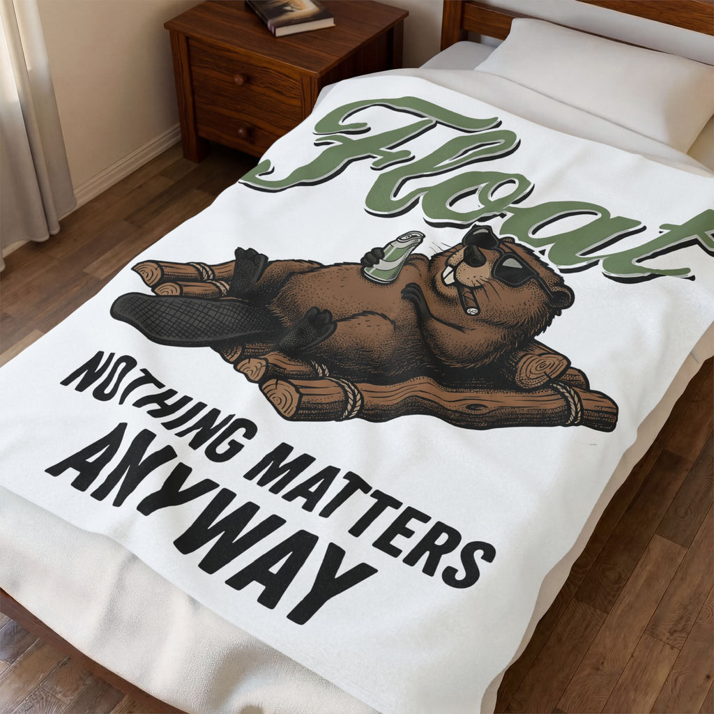 Beaver Float Blanket Cute Wildlife Gift Women Comic Blanket Dam Blanket Adorable Fan Cartoon Blanket Animal Graphic Retro Shades Blanket