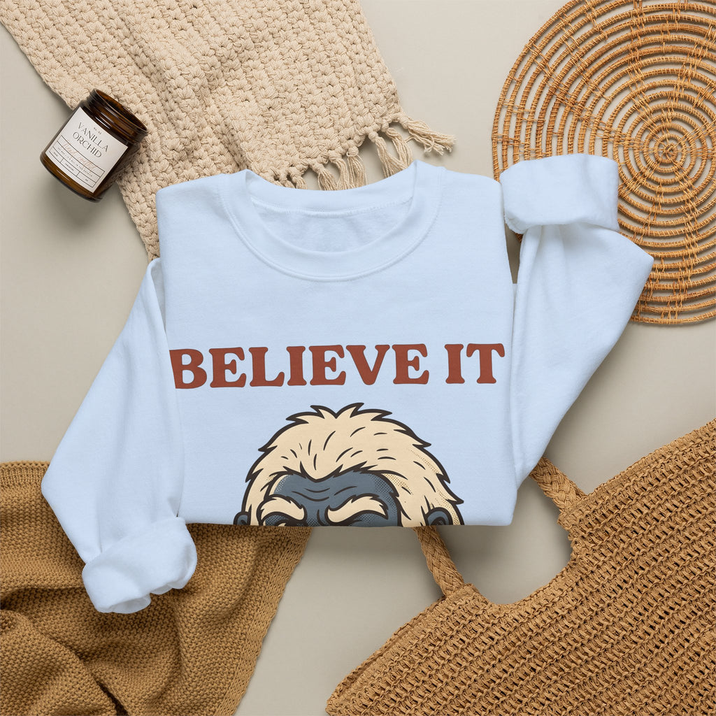 Abominable Snowman Face Sweatshirt Christmas Jokes Gift Women Comic Sweatshirt Yeti Sweatshirt Xmas Fan Cartoon Sweatshirt Pun Graphic Retro Holiday Lights
