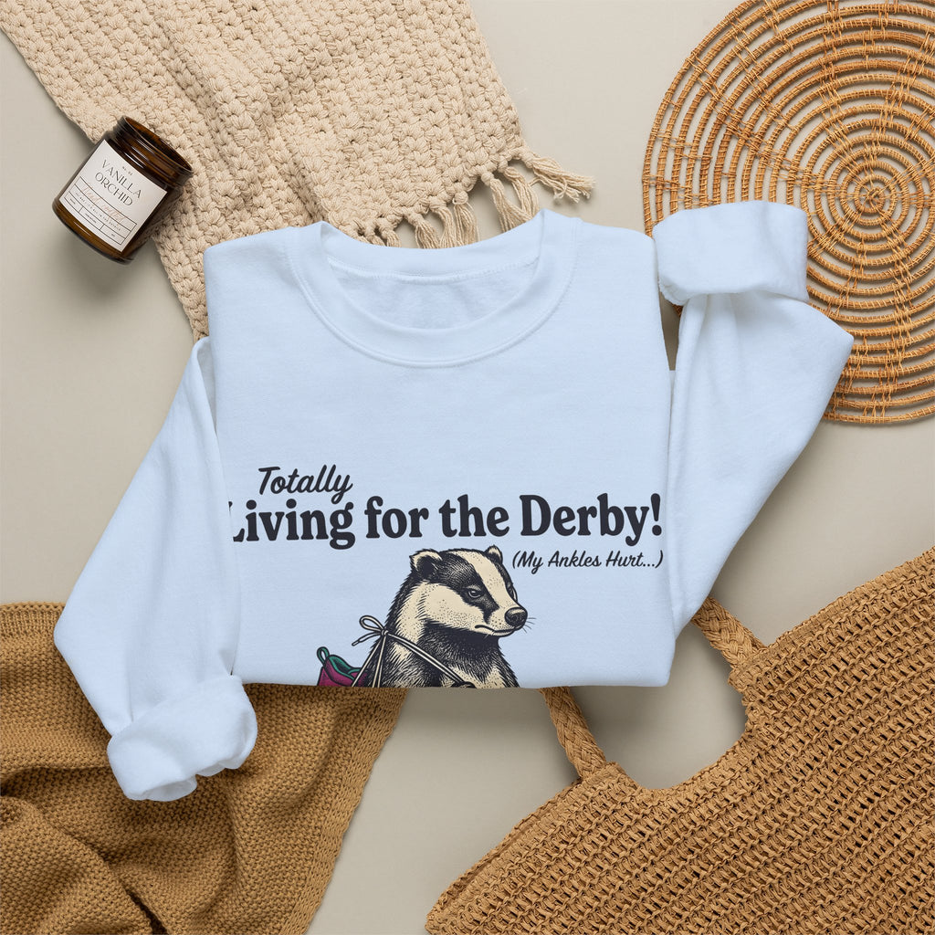 Badger Roller Skates Sweatshirt Funny Pet Gift Women Retro Sweatshirt Roller Skating Sweatshirt Humor Fan Vintage Sweatshirt Animal Graphic Sketch Creature