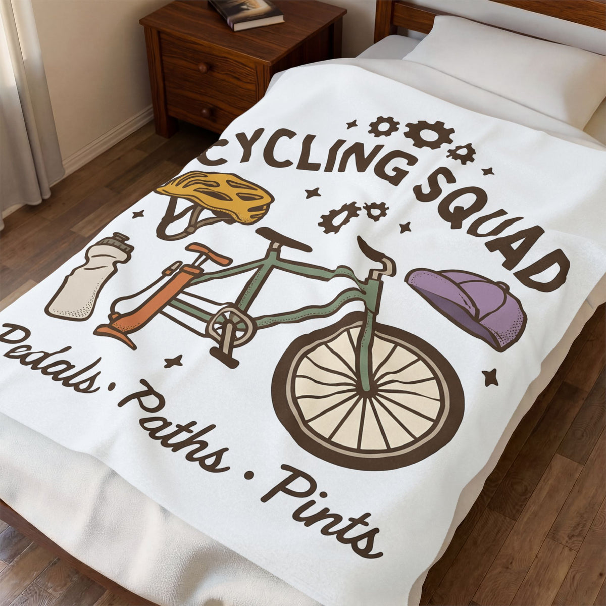 Cycle Image Blanket Cycling Sports Gift Women Cartoon Blanket Bicycle Blanket Cyclist Enthusiast Comic Blanket Athletic Graphic Design Graphic