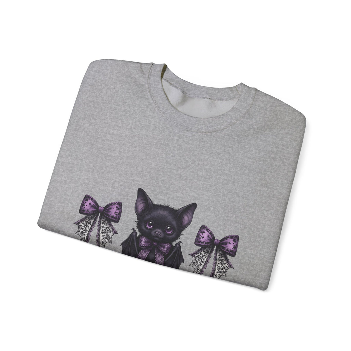 Sweet Bat Halloween Occult Gift Anime Vampire Horror Fan Manga Esoteric Hand Drawn Frill Sweatshirt