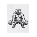 Muscular Bear Blanket Gym Wildlife Gift Women Ink Blanket Grizzly Blanket Fitness Enthusiast Tattoo Blanket Animal Graphic Retro Weight Blanket
