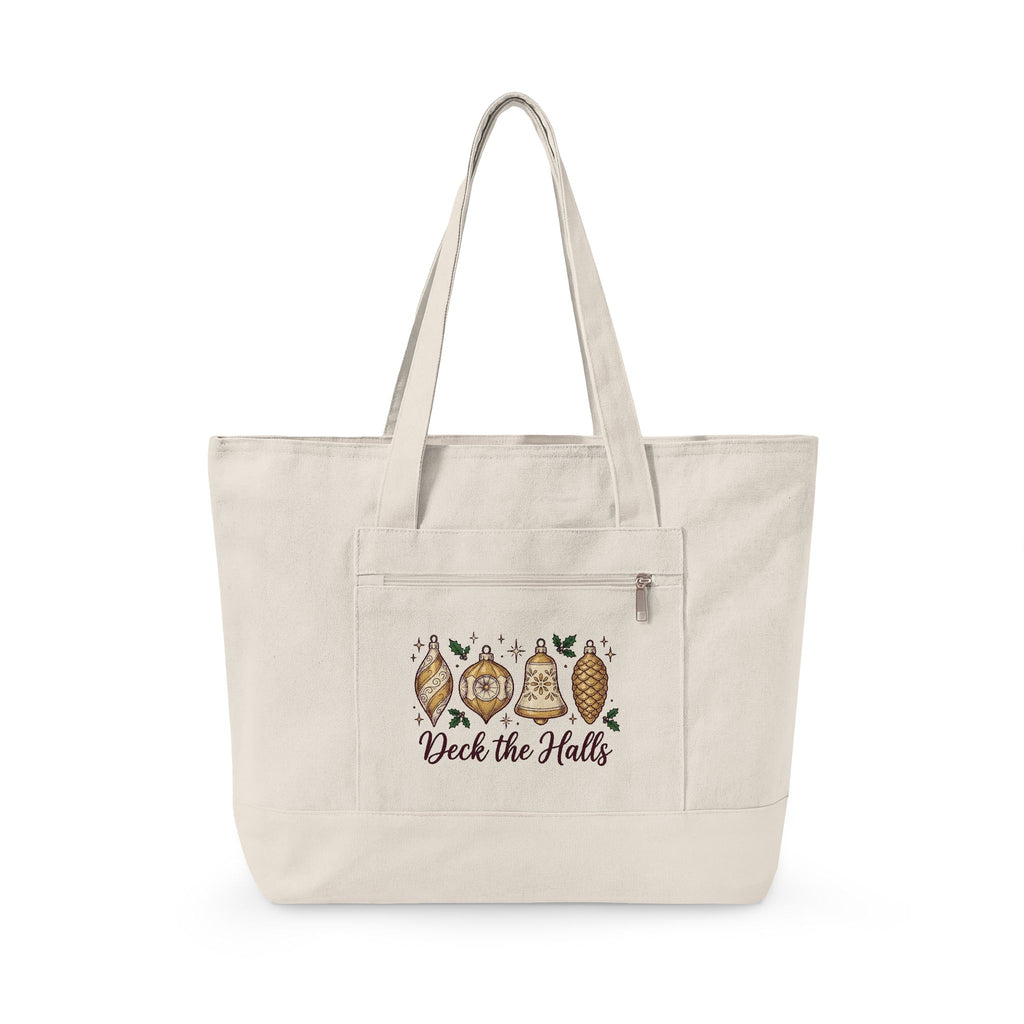 Festive Ornaments Tote Bag Christmas Event Gift Women Line Art Tote Bag Baubles Tote Bag Xmas Fan Illustration Graphic Tote Bag Hand Painted Pine