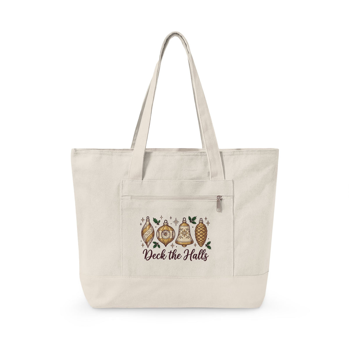 Festive Ornaments Tote Bag Christmas Event Gift Women Line Art Tote Bag Baubles Tote Bag Xmas Fan Illustration Graphic Tote Bag Hand Painted Pine