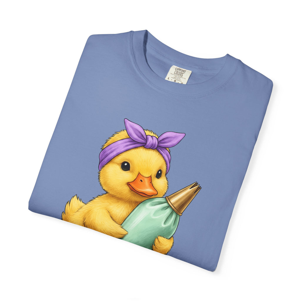 Duck Baker T-Shirt Moms Confectionery Gift Women Cartoon T-Shirt Duck T-Shirt Motherhood Fan Toon T-Shirt Pastry Graphic Outline Bandana T-Shirt