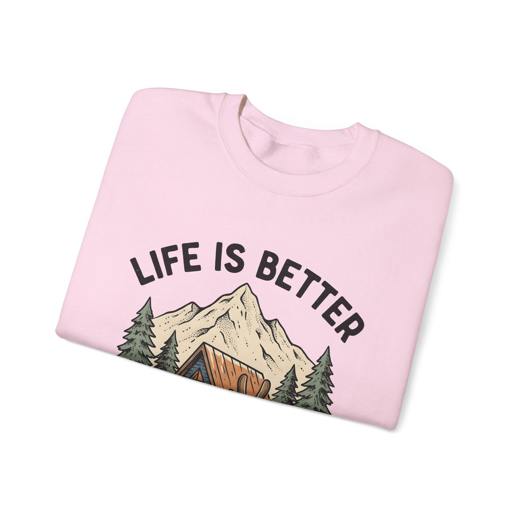 Ski Lodge Sweatshirt Skiing Exploration Gift Women Retro Sweatshirt Lodge Sweatshirt Skier Enthusiast Vintage Sweatshirt Adventure Graphic Sketch Peaks Sweatshirt