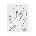 Cat Sketch Blanket Cat Creatures Gift Women Basic Blanket Kitten Blanket Cat Fan Feline Blanket Simple Illustration Animal Graphic Geometric Heart