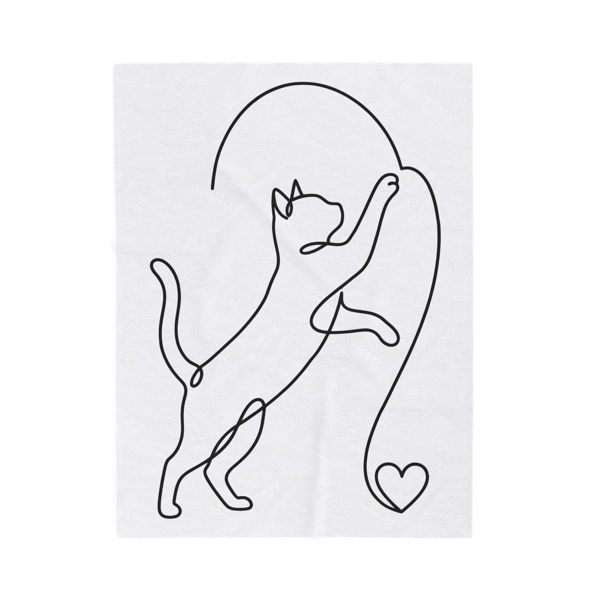 Cat Sketch Blanket Cat Creatures Gift Women Basic Blanket Kitten Blanket Cat Fan Feline Blanket Simple Illustration Animal Graphic Geometric Heart