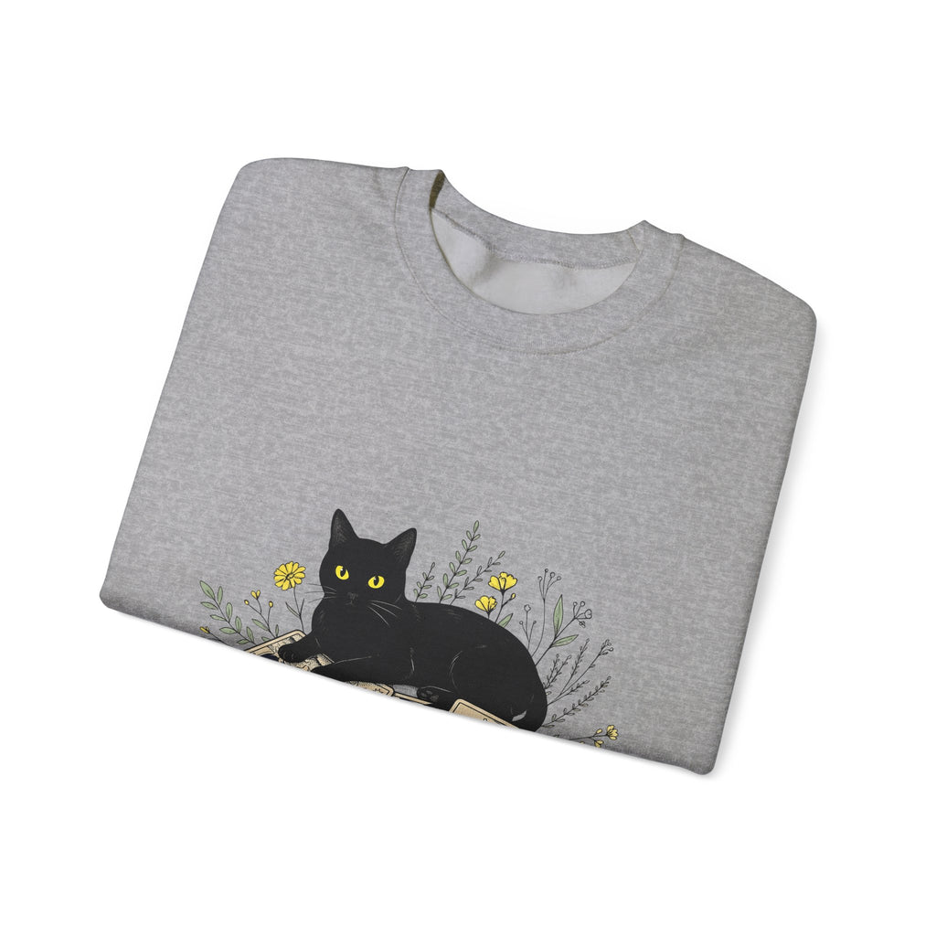 Black Cat Sweatshirt Cat Witchcraft Gift Women Botanical Sweatshirt Cat Sweatshirt Feline Fan Botanical Sweatshirt Occult Graphic Vintage Tarot Cards Sweatshirt
