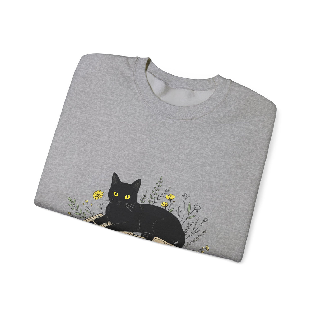 Black Cat Sweatshirt Cat Witchcraft Gift Women Botanical Sweatshirt Cat Sweatshirt Feline Fan Botanical Sweatshirt Occult Graphic Vintage Tarot Cards Sweatshirt