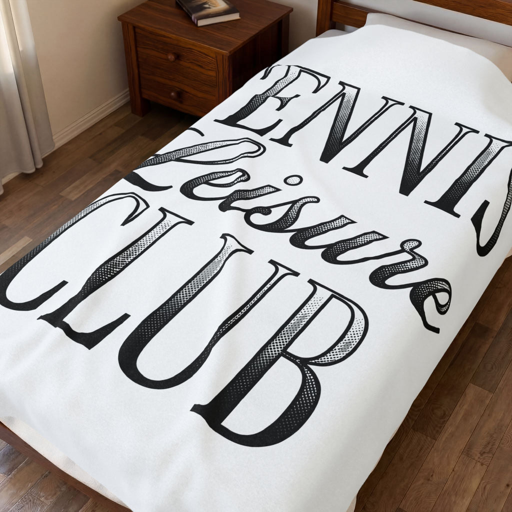 Tennis Club Tennis Fitness Gift Vintage Tennis Team Tennis Fan Athletic Workout Classic Script Blanket