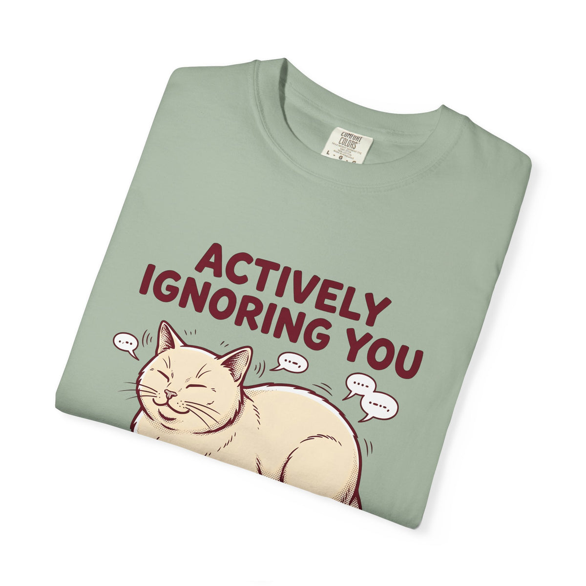 Grinning Cat T-Shirt Cat Comedy Gift Women Shabby Chic T-Shirt Kitty T-Shirt Cat Fan Distressed T-Shirt Humor Graphic Doodle Text Bubbles T-Shirt