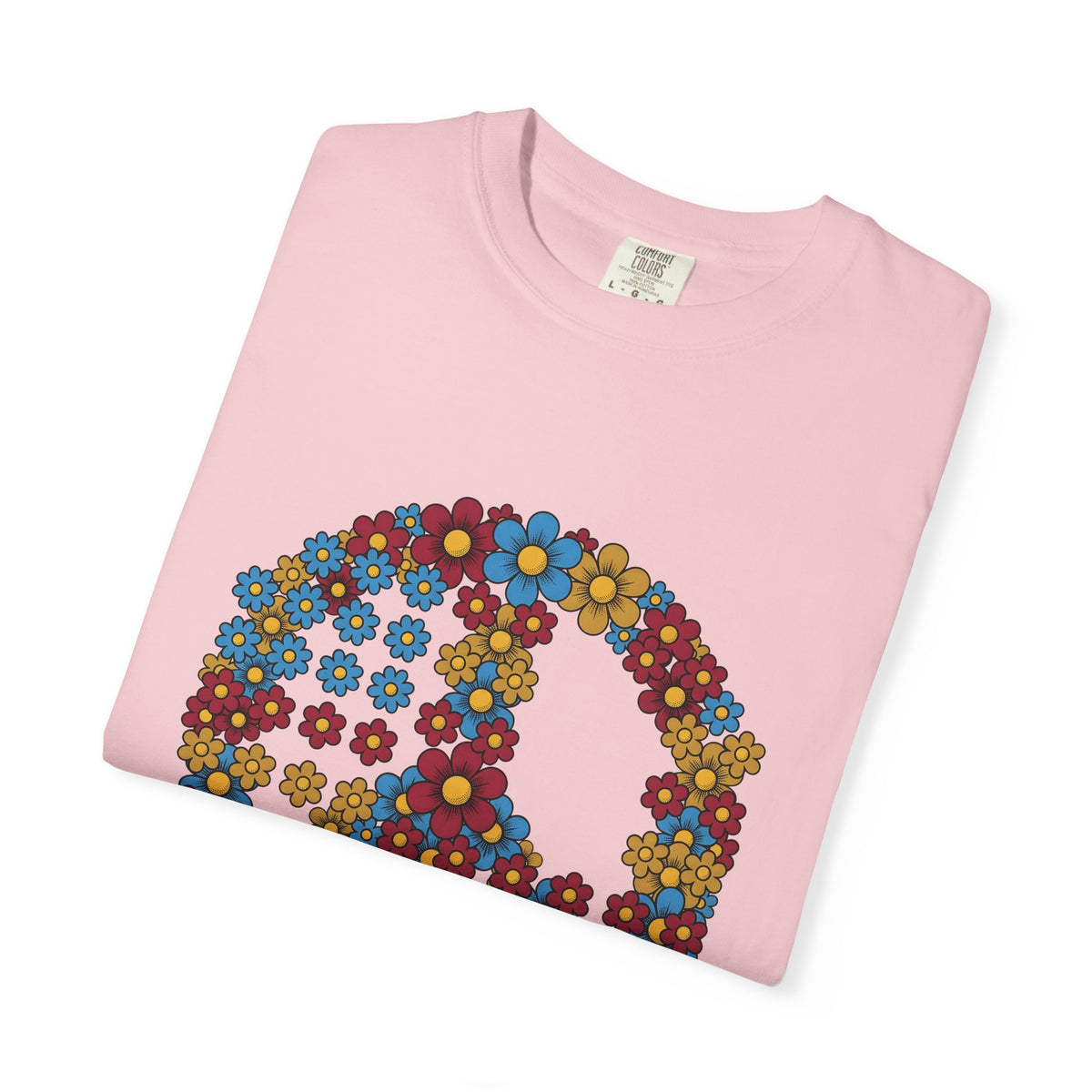 Peace Symbol Flower T-Shirt N Symbol Gift Women Hippie T-Shirt Peace Sign T-Shirt Nature Enthusiast Bohemian T-Shirt Iconic Graphic Retro Chamomile