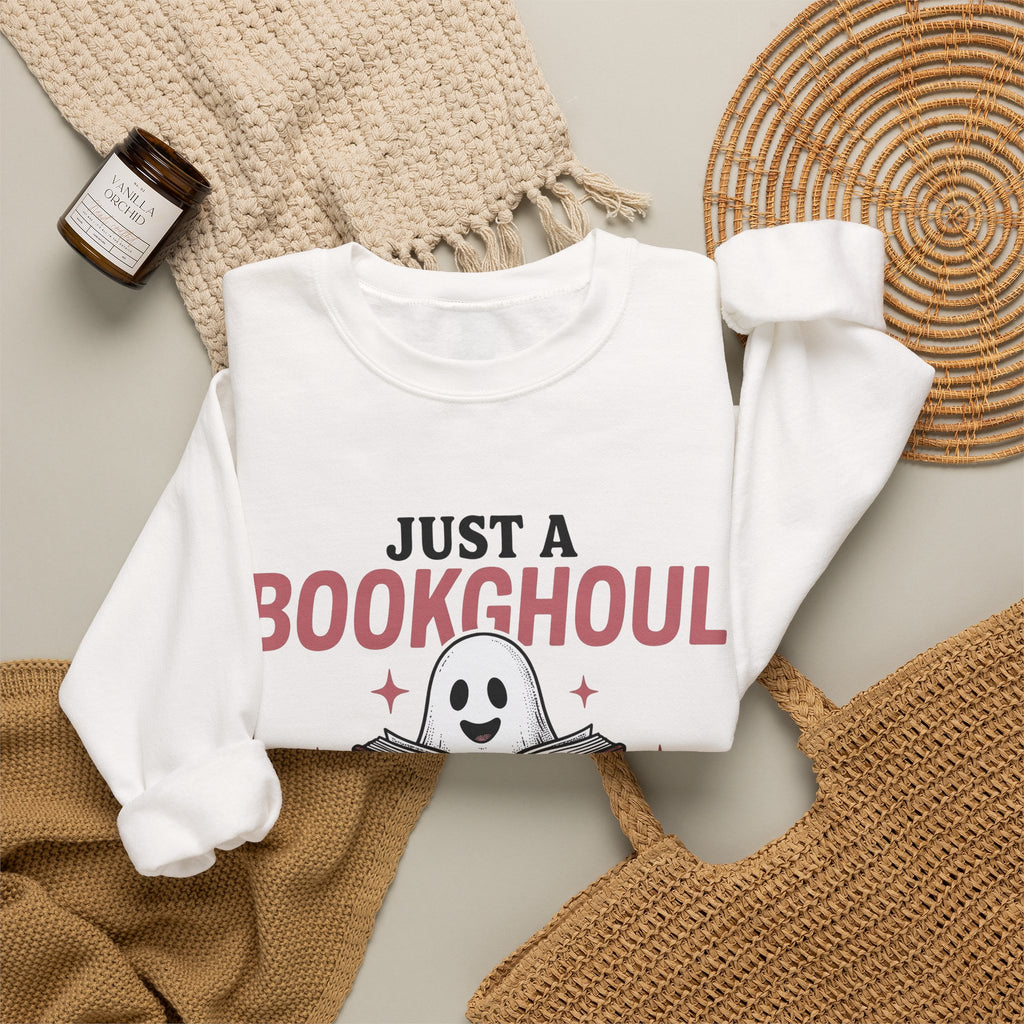 Phantom Reading Book Sweatshirt Halloween Reader Gift Women Illustration Sweatshirt Bookworm Sweatshirt Spooky Fan Ghostly Sweatshirt Book Graphic Sketch