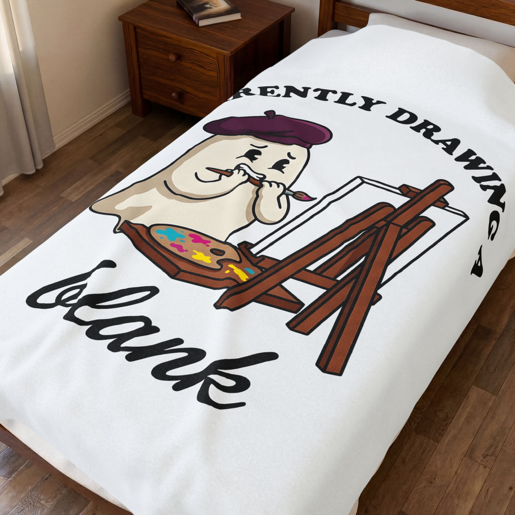 Apparition Illustrator Funny Gift Cartoon Ghost Artist Humor Fan Comic Visual Blanket