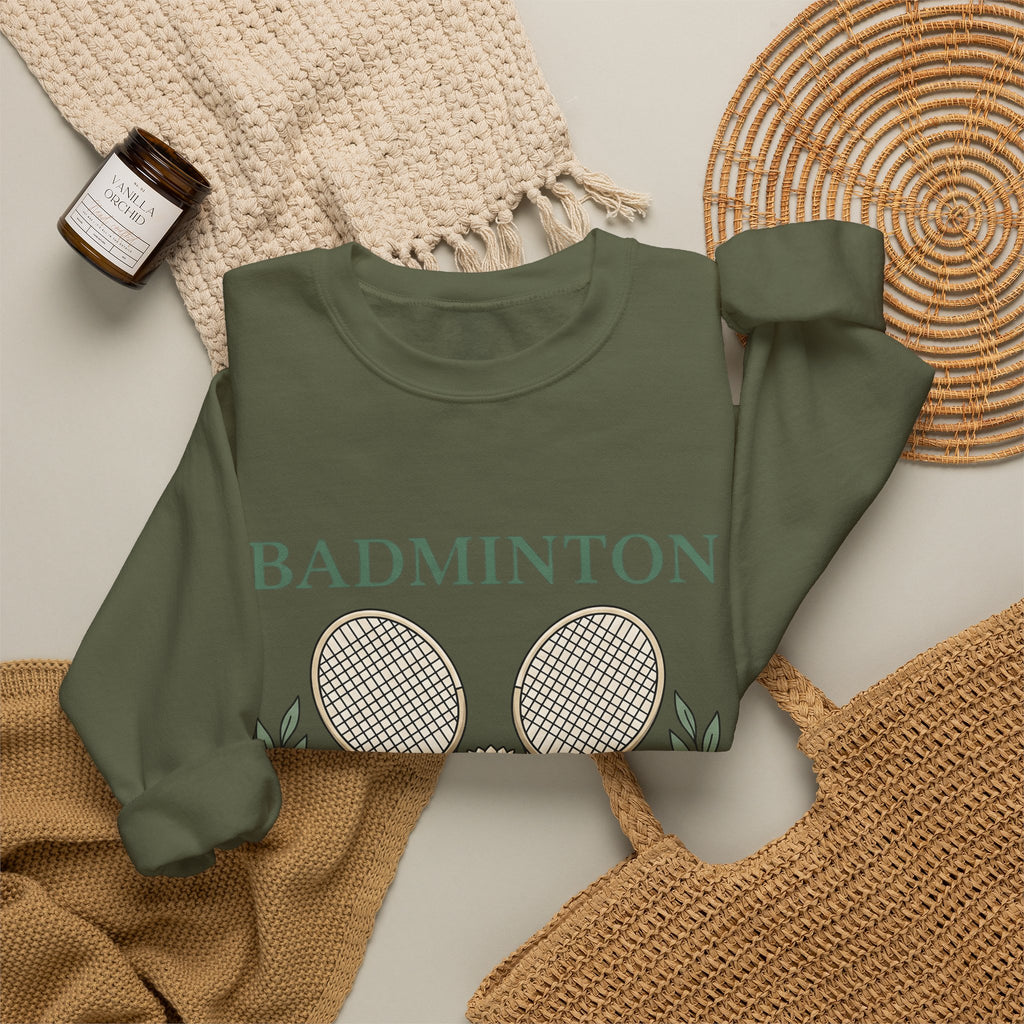 Birdie Rackets Sweatshirt Badminton Fitness Gift Women Retro Sweatshirt Shuttlecocks Sweatshirt Badminton Enthusiast Vintage Sweatshirt Workout Graphic Doodle