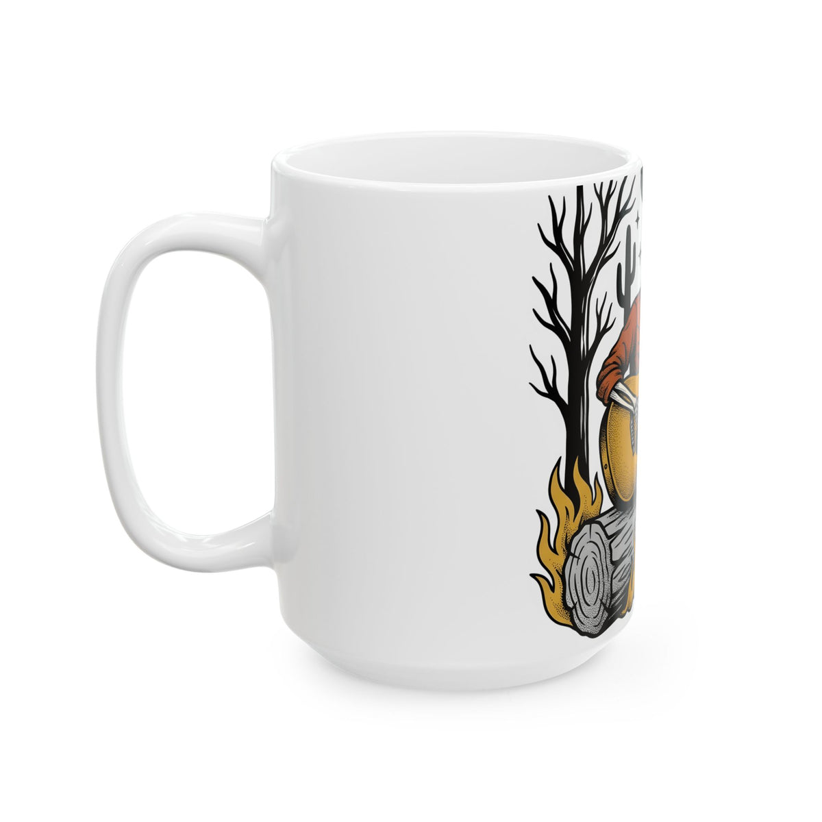 Bony Cowboy Halloween Country Gift Hand Drawn Skeleton Horror Fan Illustrated Country Music Mug