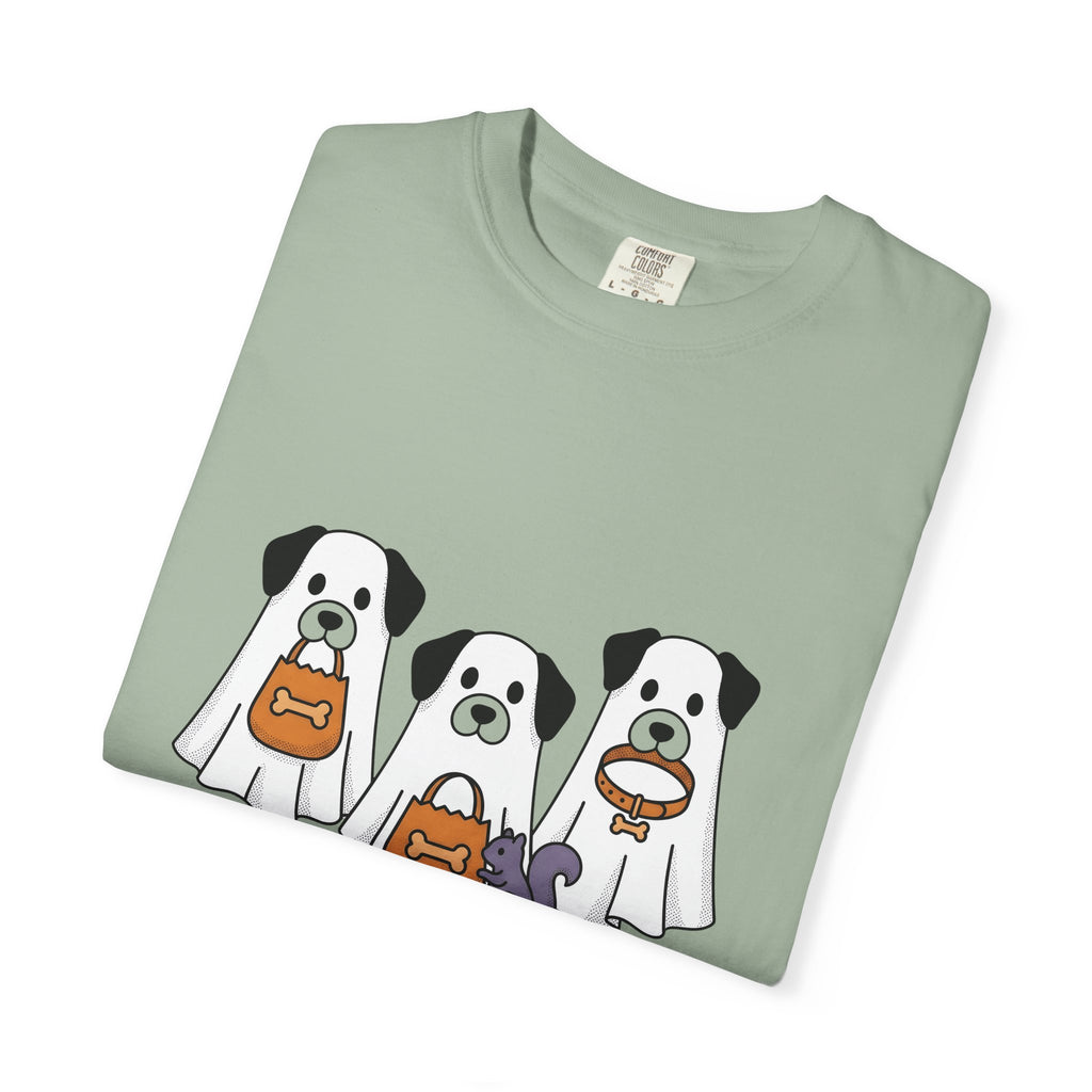 Phantom Puppies Halloween Pet Owner Gift Comic Ghost Dogs Spooky Fan Cartoon Dog Mom T-Shirt