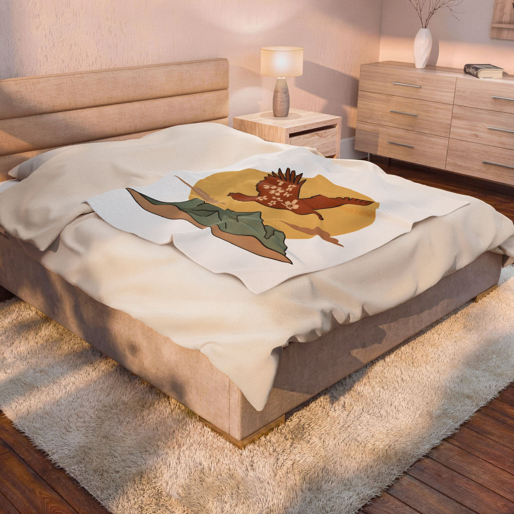 Floral Eagle Blanket Boho Chic Nature Gift Women Boho Blanket Bird Blanket Bohemian Fan Tribal Graphic Blanket Minimalist Mountains Blanket
