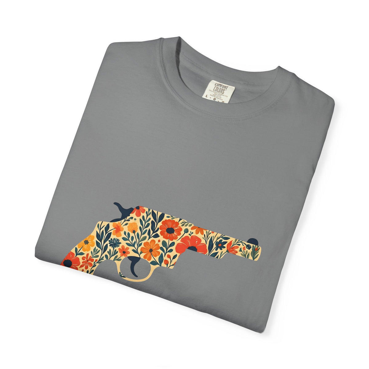 Floral Pistol T-Shirt Cowgirl Western Gift Women Boho T-Shirt Gun T-Shirt Rodeo Fan Hippie T-Shirt Country Graphic Minimal Wildflowers T-Shirt