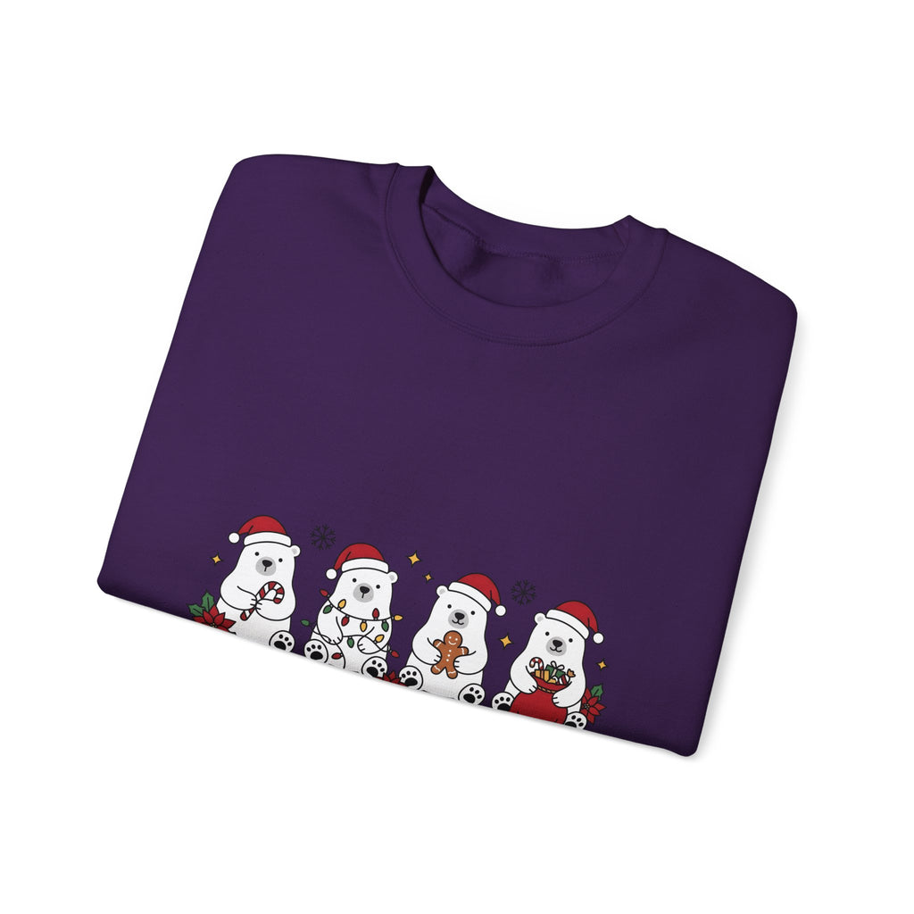 Polar Bear Pack Christmas Fauna Gift Playful Ursidae Xmas Fan Arctic Animal Wildlife Festive Sweatshirt
