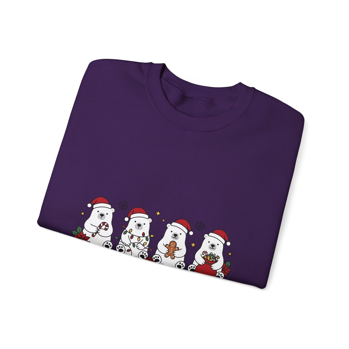 Polar Bear Pack Christmas Fauna Gift Playful Ursidae Xmas Fan Arctic Animal Wildlife Festive Sweatshirt