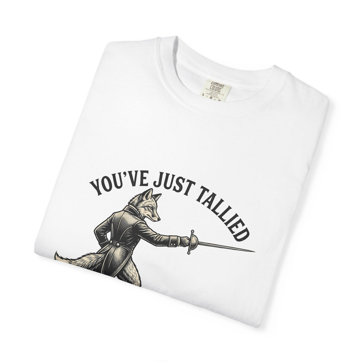 Fox Fencer T-Shirt Funny Animal Gift Women Vintage T-Shirt Foxer T-Shirt Humor Fan Retro T-Shirt Creature Graphic Hand Drawn Sword T-Shirt