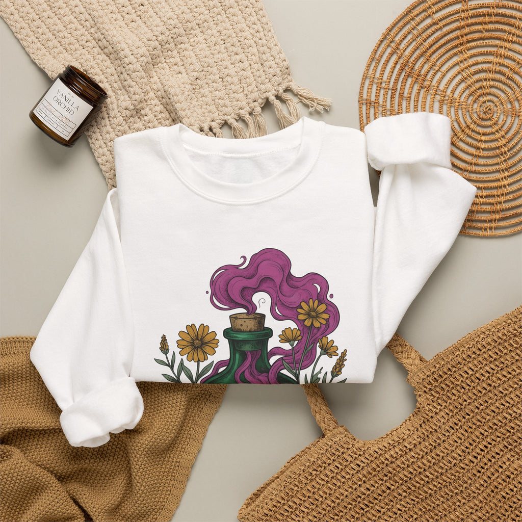 Elixir Flask Sweatshirt Halloween Magic Gift Women Cartoon Sweatshirt Potion Bottle Sweatshirt Spooky Fan Toon Sweatshirt Magical Graphic