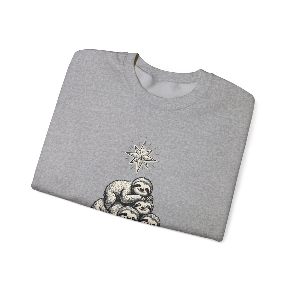 Sloth Stack Sweatshirt Animals Holiday Gift Women Hand Drawn Sweatshirt Sloth Pile Sweatshirt Wildlife Fan Hand Drawn Sweatshirt Christmas Graphic Vintage Star