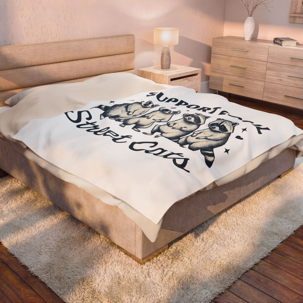 Raccoon Family Blanket Raccoon Pet Gift Women Classic Blanket Trash Panda Blanket Raccoon Fan Vintage Blanket Animal Graphic Doodle Heart Shapes