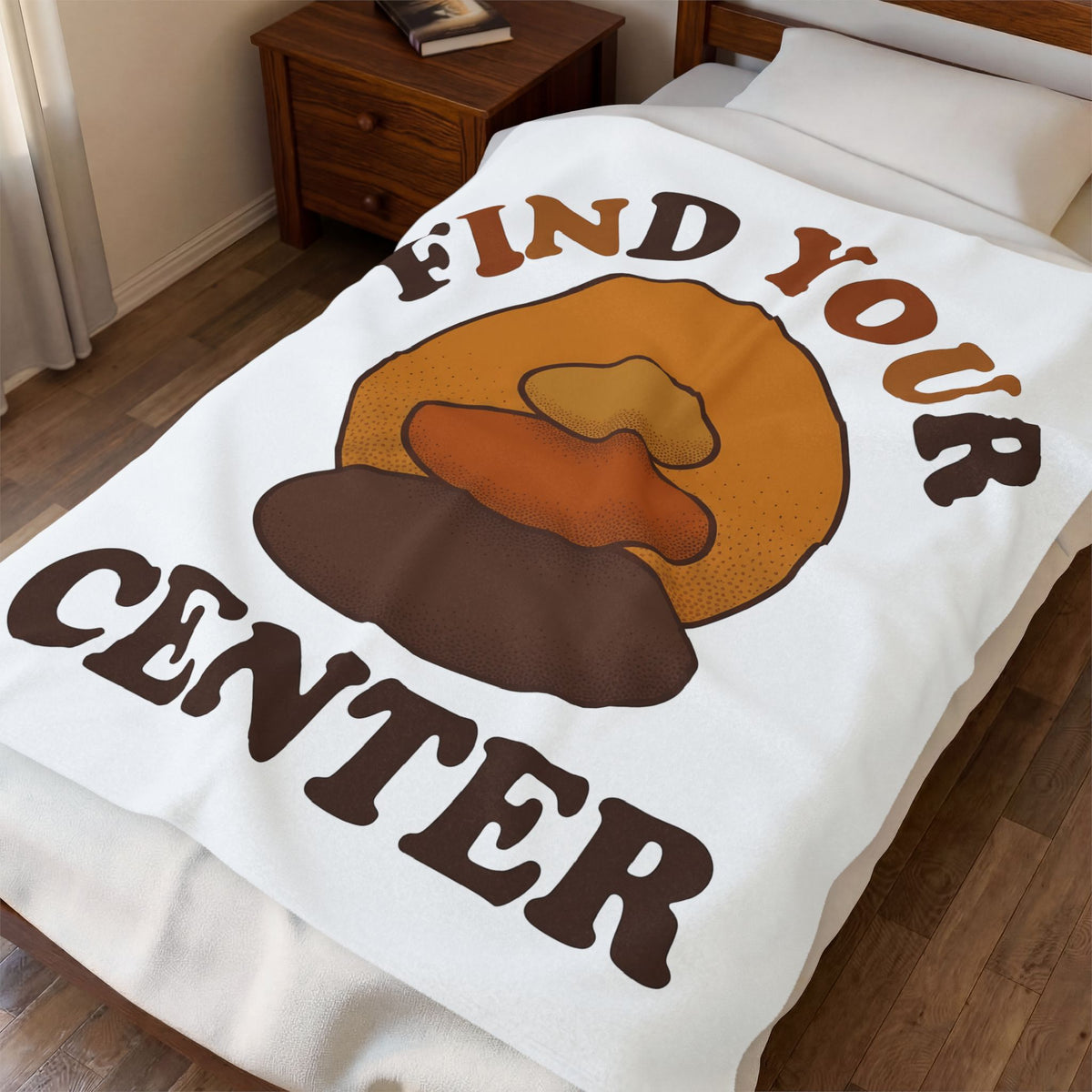 Cairn Stack Blanket Sports Selfcare Gift Women Tribal Blanket Rock Pile Blanket Athlete Fan Stone Blanket Wellness Graphic Hand Drawn Sunshine