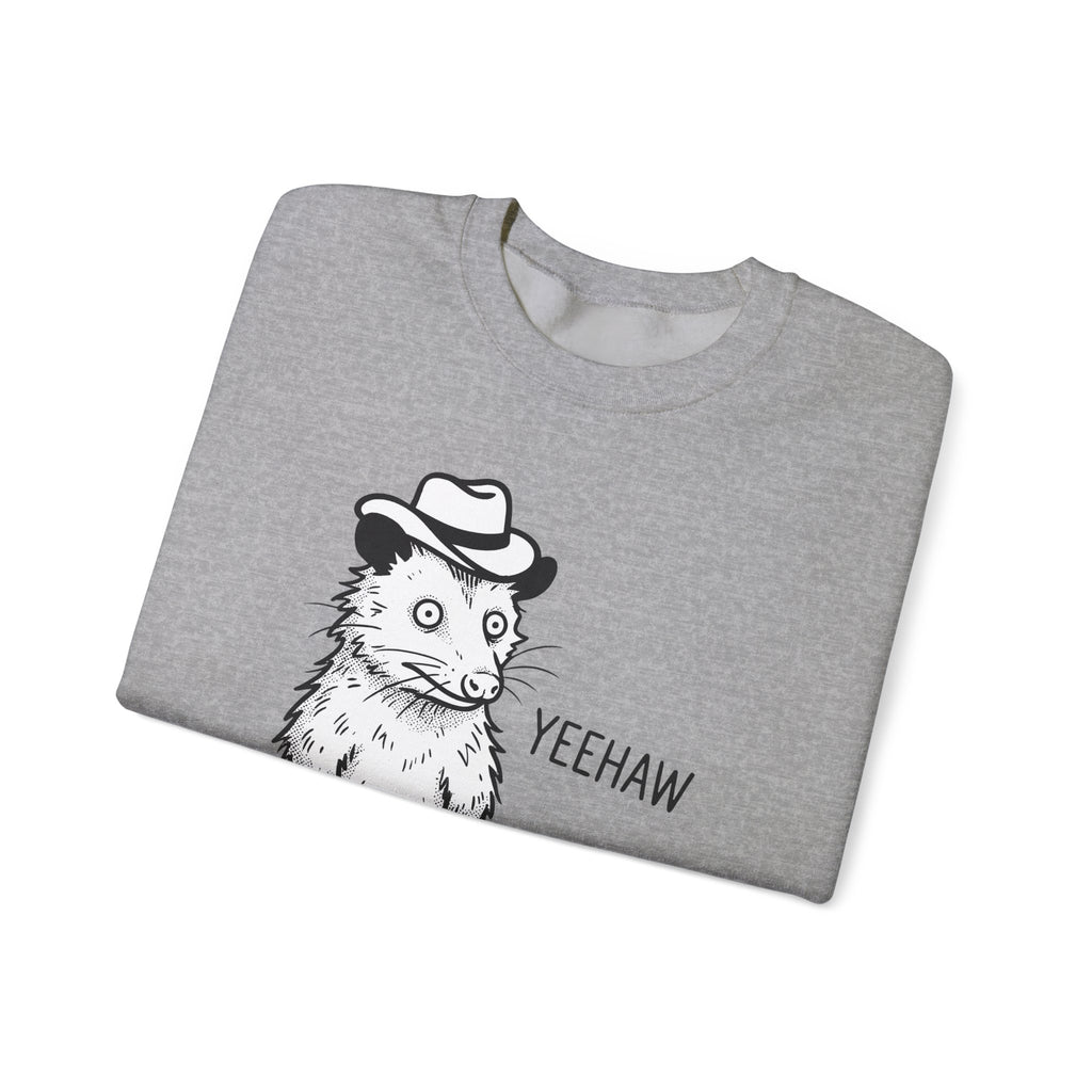 Possum Western Hat Sweatshirt Cowgirl Pet Gift Women Line Art Sweatshirt Opossum Sweatshirt Cowboy Fan Animal Illustration Graphic Hand Drawn Western Hat