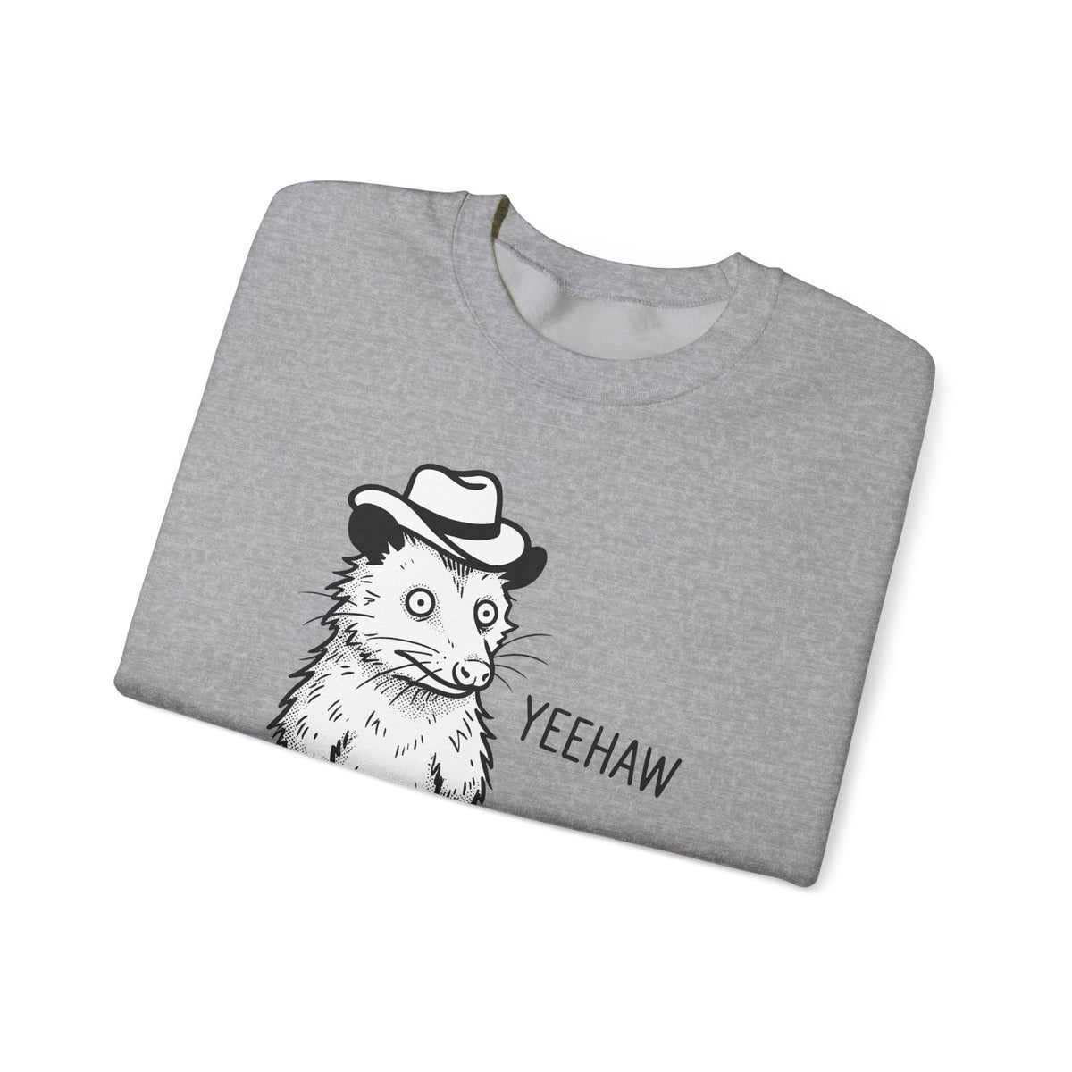 Possum Western Hat Sweatshirt Cowgirl Pet Gift Women Line Art Sweatshirt Opossum Sweatshirt Cowboy Fan Animal Illustration Graphic Hand Drawn Western Hat