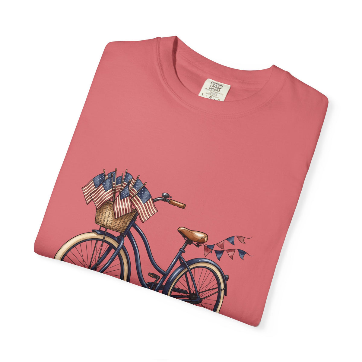 American Bike T-Shirt 4th Of July Vacation Gift Women Cartoon T-Shirt Motorcycle T-Shirt Independence Day Enthusiast Comic T-Shirt Travel Graphic