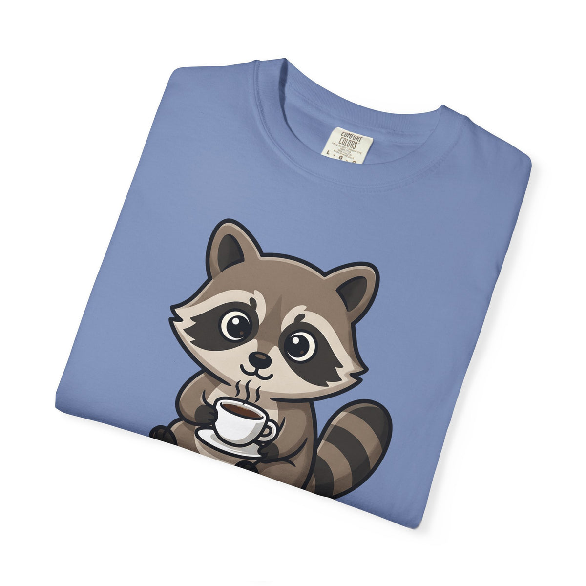 Raccoon Drink Cup T-Shirt Coffee Fauna Gift Women Delightful T-Shirt T-Shirt T-Shirt Coffee Fan Wildlife Graphic T-Shirt Toon Beast T-Shirt