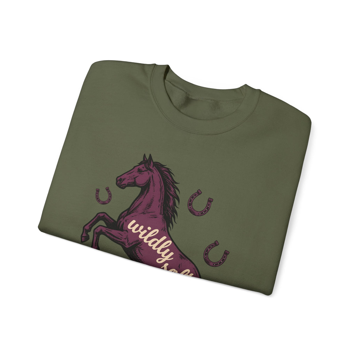 Horse Design Sweatshirt Boho Chic Ranch Gift Women Classic Sweatshirt Equine Sweatshirt Hippie Fan Vintage Sweatshirt Western Graphic Doodle Horseshoe Sweatshirt