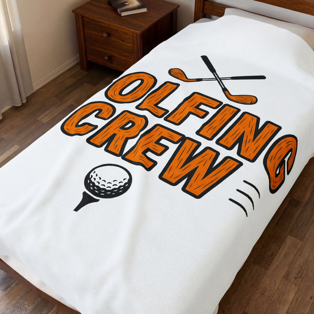 Golf Stick Blanket Golf Squad Gift Women Graphic Blanket Golf Club Blanket Golfer Fan Illustrated Blanket Team Graphic Hand Drawn Golf Orb Blanket