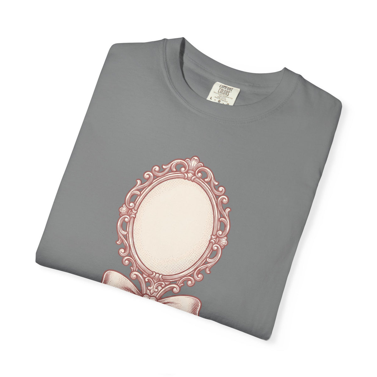 Fancy Mirror T-Shirt Cute Clothing Gift Women Antique T-Shirt Glass T-Shirt Adorable Fan Vintage T-Shirt Apparel Graphic Doodle Knot T-Shirt
