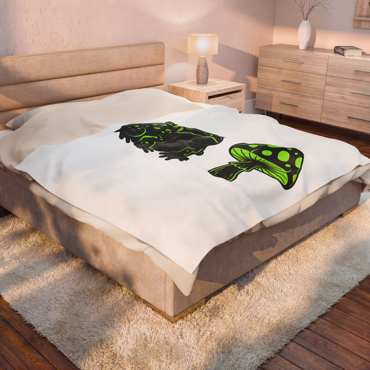Toad Fungus Blanket Halloween Spells Gift Women Dark Blanket Chytrid Blanket Horror Fan Gothic Blanket Magic Graphic Retro Glow Blanket