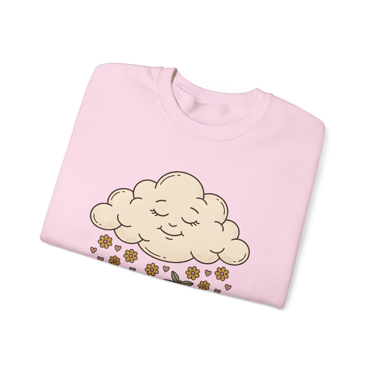 Joyful Cloud Sweatshirt Boho Chic Encouragement Gift Women Cartoon Sweatshirt Cloud Sweatshirt Bohemian Fan Illustrated Graphic Sweatshirt Hand Drawn Bloom
