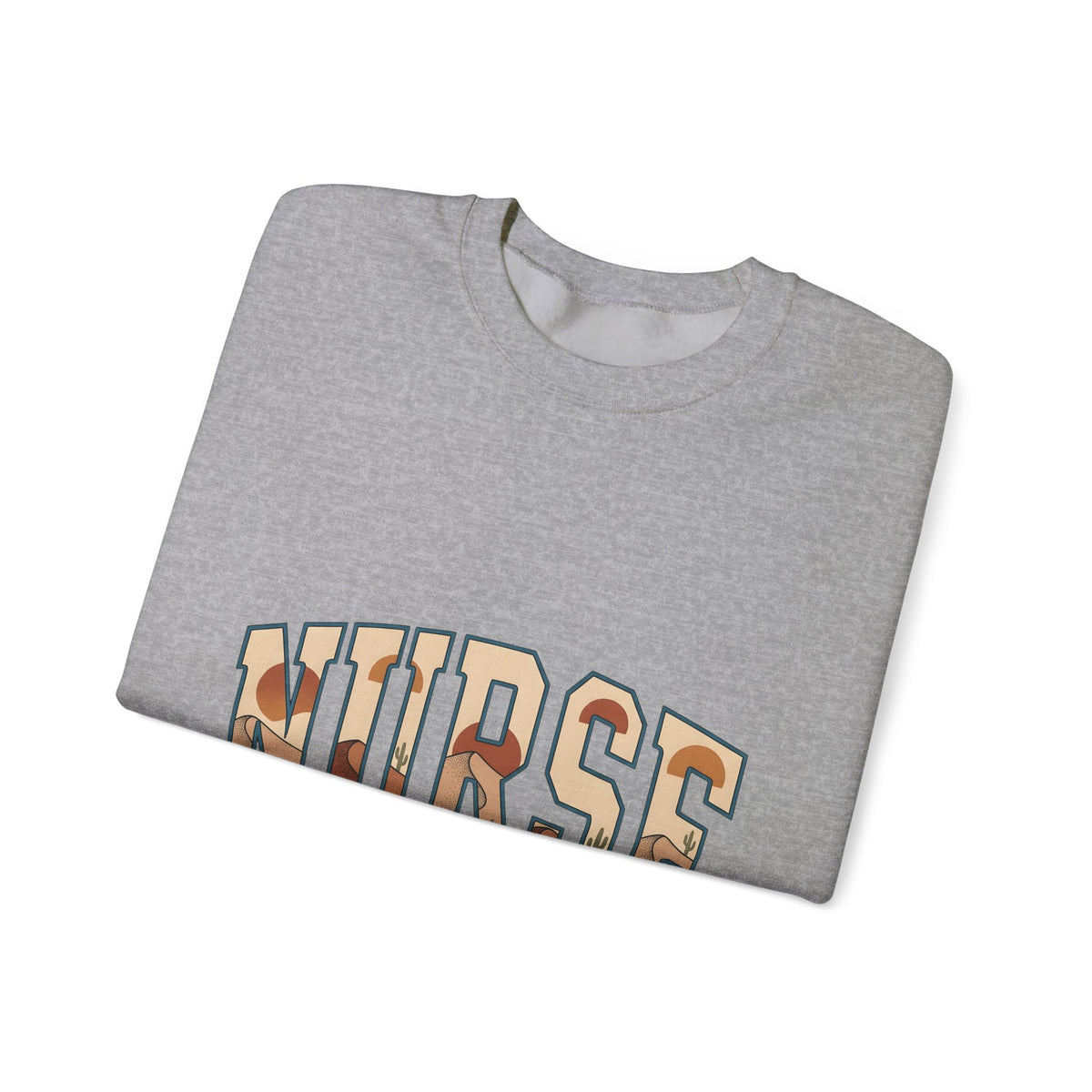 Desert Landscape Text Sweatshirt Nurse Western Gift Women Boho Sweatshirt Desert Text Sweatshirt Rn Fan Hippie Sweatshirt Cowboy Graphic Retro Cactus Sweatshirt