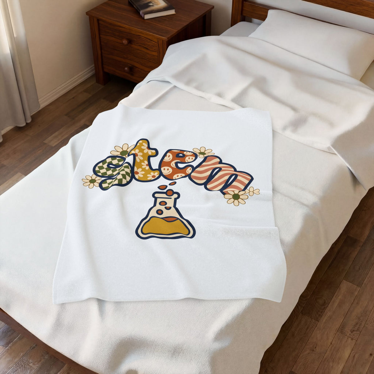 Chemistry Bottle Stem Biology Gift Cartoon Laboratory Flask Science Enthusiast Lab Blanket