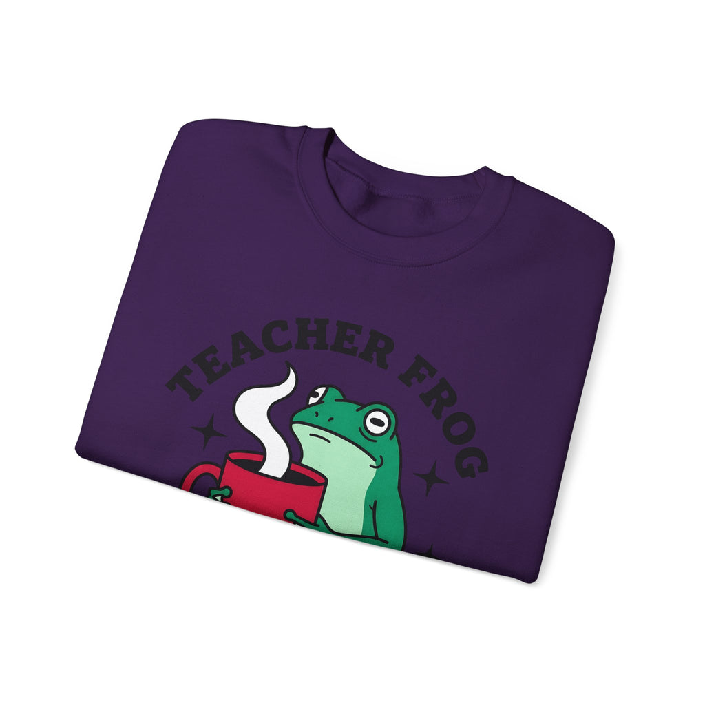 Frog Coffee Cup Sweatshirt Teachers Latte Gift Women Kawaii Sweatshirt Coffee Sweatshirt Sweatshirt Educator Enthusiast Coffee Sweatshirt Cappuccino Graphic Classic