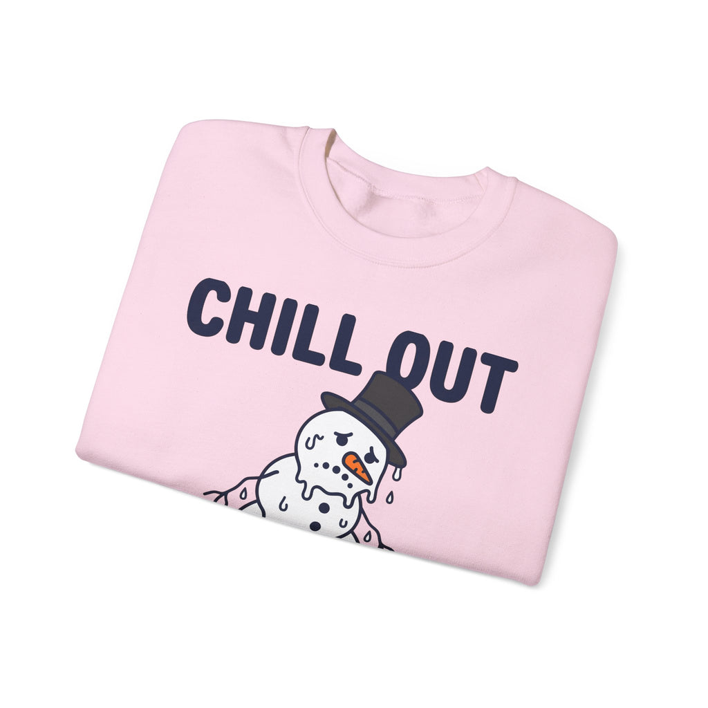 Melting Snowman Sweatshirt Christmas Comedy Gift Women Illustration Sweatshirt Frosty Sweatshirt Xmas Fan Drawing Graphic Sketch Top Hat Sweatshirt