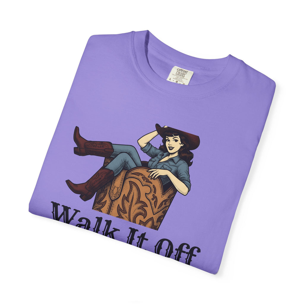 Cowgirl Boot Cowgirl Rodeo Gift Retro Boot Cowgirl Fan Western Rodeo Hand Drawn Hat T-Shirt
